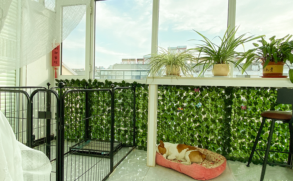 Gard Artificial Verde cu Frunze, 300x100 cm – Intimitate și Natură fără Griji