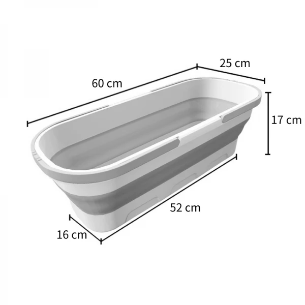 Set mop rotativ cu 2 lavete microfibra si lighean pliabil de 10 L