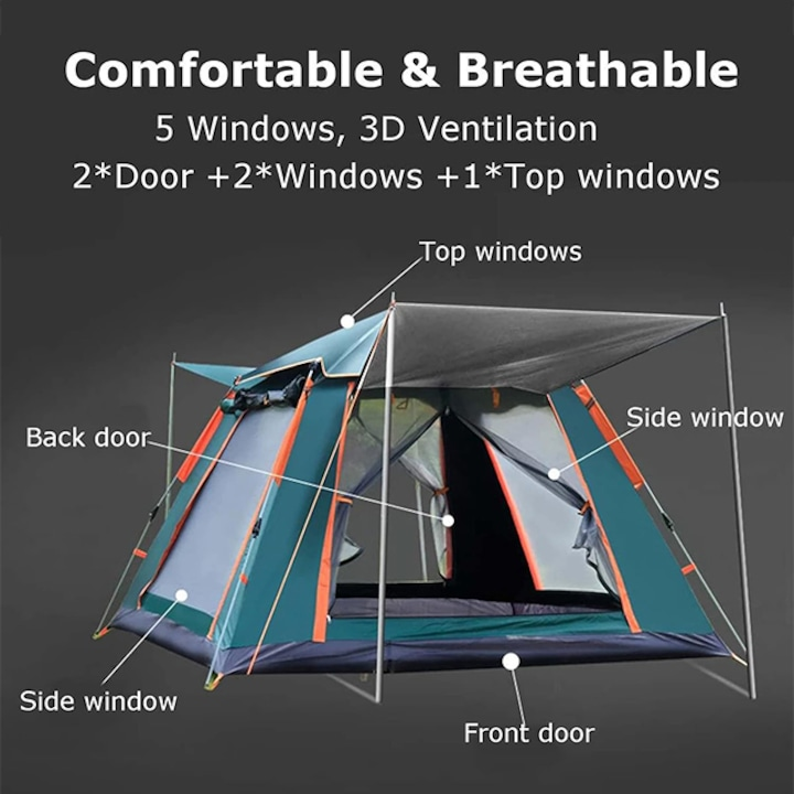Cort Camping Automat – Spațiu, Confort și Protecție În Doar 10 Secunde!