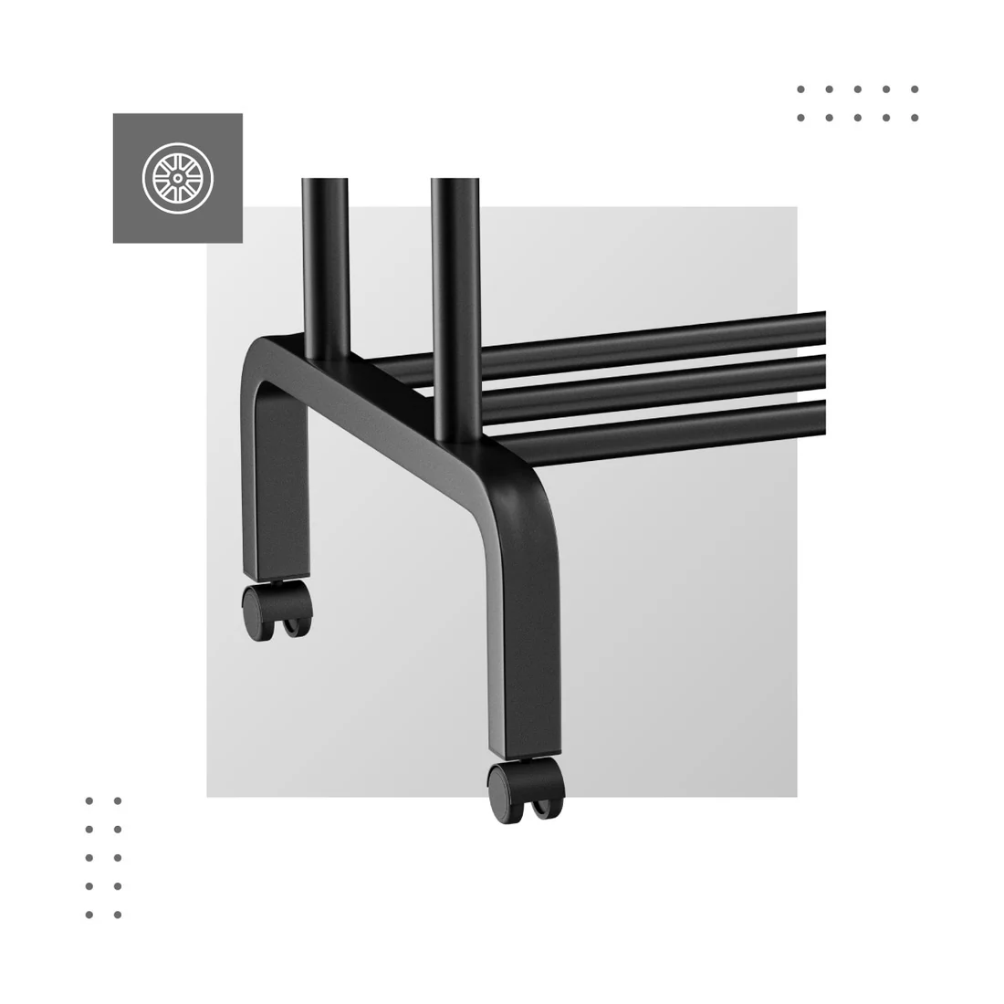 Suport dublu pentru haine pe roti,negru plus set umerase!