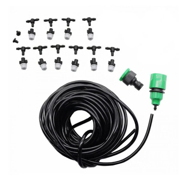 Kit complet de răcire pentru terasă, grădină sau balcon – 15m, pulverizare fină + OFERTĂ 1+1 GRATIS!